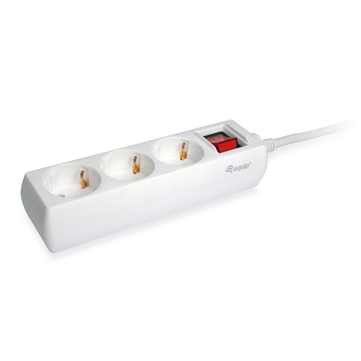 Regleta EQUIP 3xSchuko Interruptor Blanca (EQ245551)