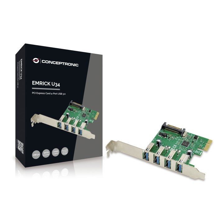 Controladora CONCEPTRONIC PCIe 4xUSB-A 3.0 (EMRICK02G)