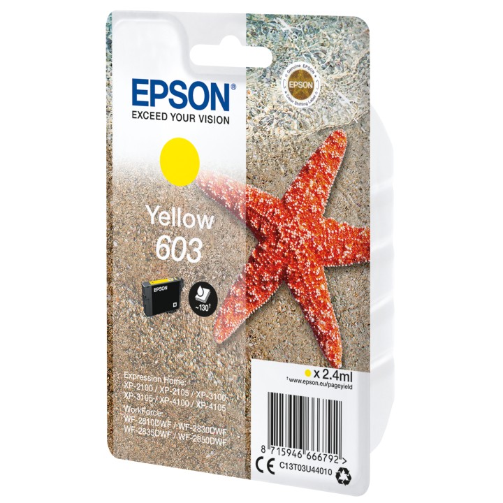 Tinta Epson 603 Amarillo 2.4ml Estrella (C13T03U44010)