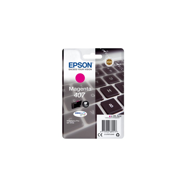 Tinta Epson 407 Magenta 20.3ml 1900 pág (C13T07U340)