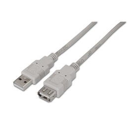 Cable AISENS USB-A/M a USB-A/H 1m Beige (A101-0012)