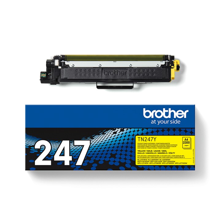 Toner BROTHER Impresión LED Amarillo 2300 pág (TN247Y)