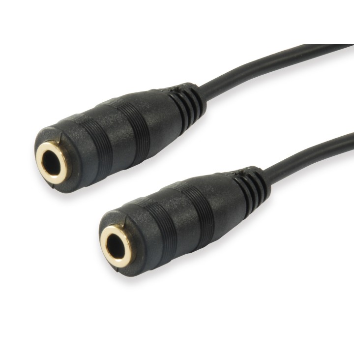 Cable EQUIP Audio 2x3.5mm/M a 3.5mm/H 0.13m (EQ147941)