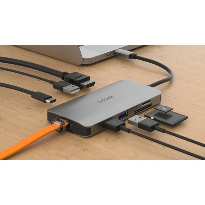 Dock D-Link USB-C a USB-A/C HDMI RJ45 Lector (DUB-M810)