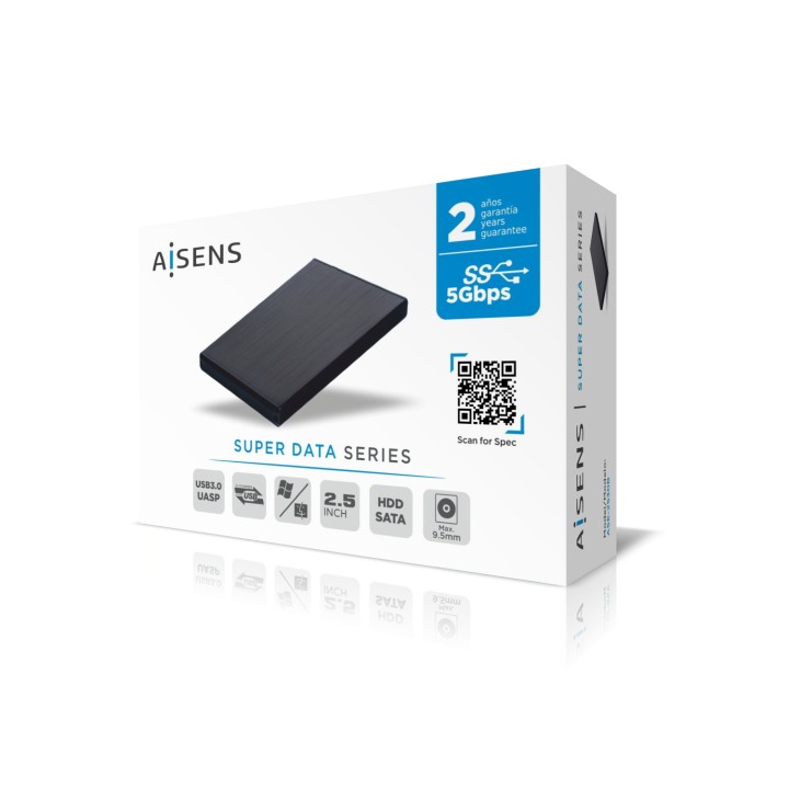 Caja AISENS HDD 2.5" SATA USB 3.0 Negra (ASE-2530B)