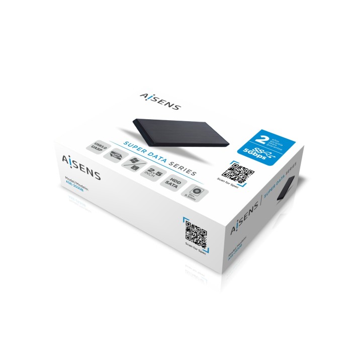 Caja AISENS HDD 2.5" SATA USB 3.0 Negra (ASE-2530B)