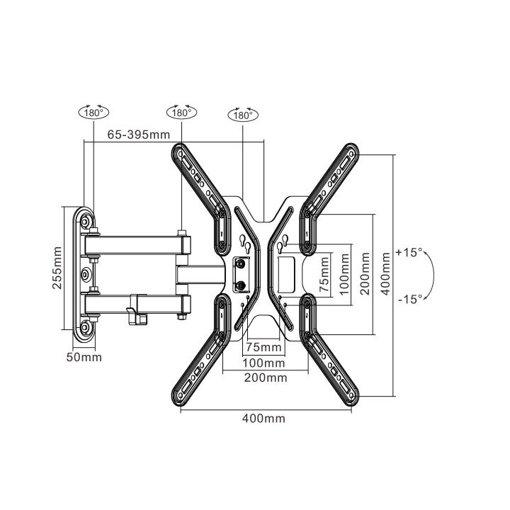 Soporte Pared EQUIP 13-55" Gira/Inclina 30Kg (EQ650108)