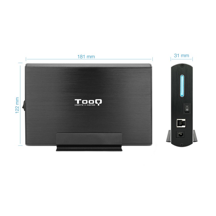 Caja TooQ HDD 3.5" USB-B 3.0 Negra (TQE-3531B)