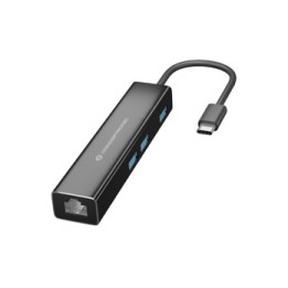 Adaptador CONCEPTRONIC USB-C a RJ45/3xUSB-A (DONN07B)