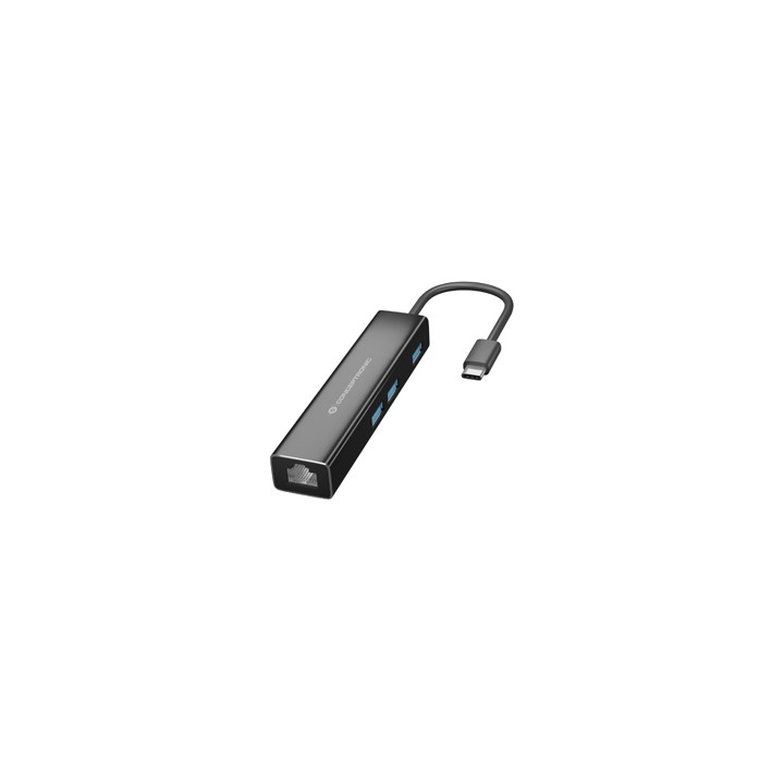 Adaptador CONCEPTRONIC USB-C a RJ45/3xUSB-A (DONN07B)