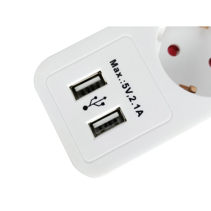 Regleta EQUIP 5xSchuko 2xUSB Interruptor (EQ245554)