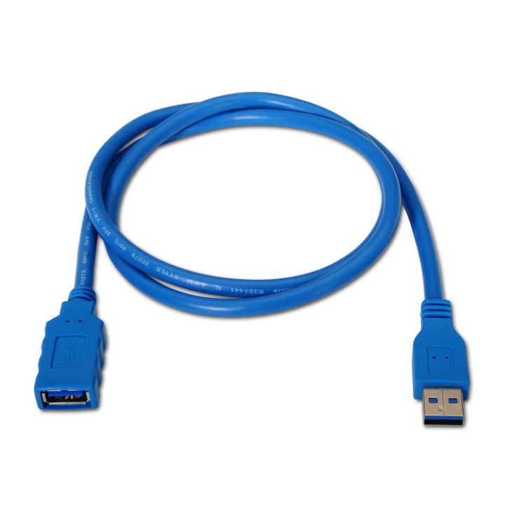Cable AISENS USB-A/M a USB-A/H 2m Azul (A105-0046)