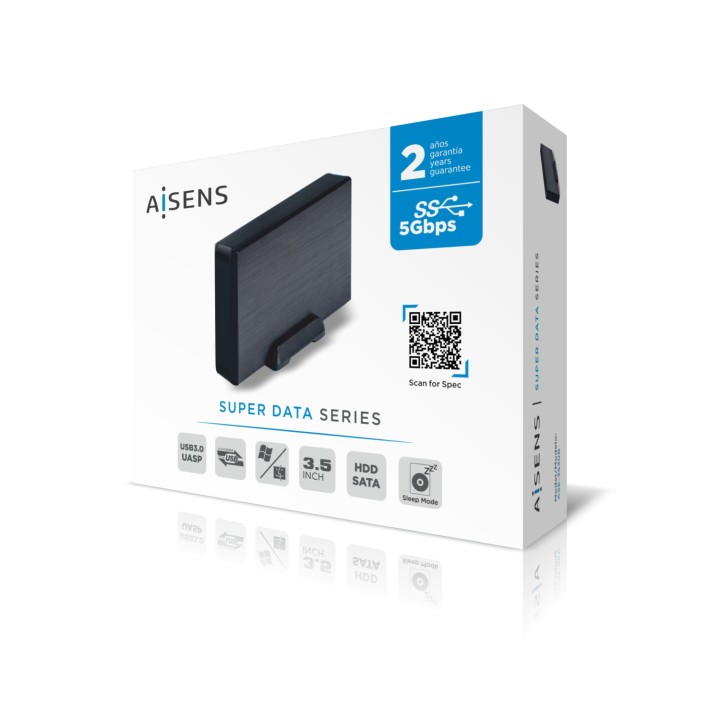 Caja AISENS HDD 3.5" SATA USB-B 3.0 Negra (ASE-3530B)