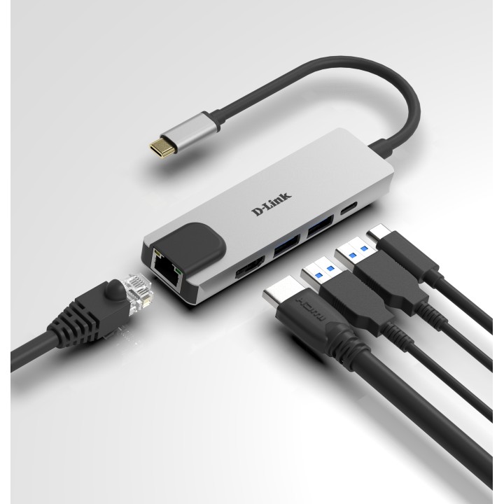 Hub D-Link USB-C a HDMI RJ45 USB-C 2xUSB 3.0 (DUB-M520)