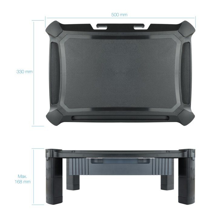 Soporte Elevador TOOQ Multiusos Cajón Negro (MMPSSD01)