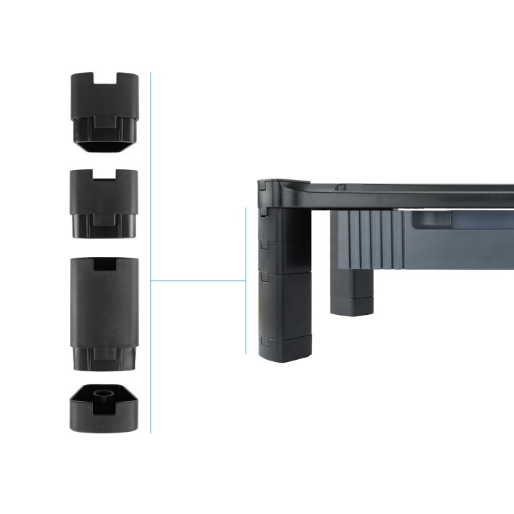 Soporte Elevador TOOQ Multiusos Cajón Negro (MMPSSD01)