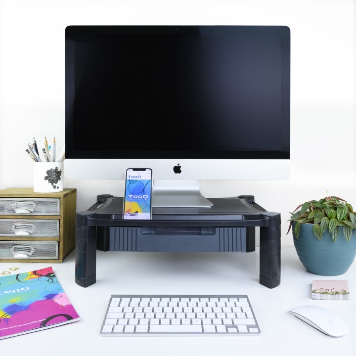 Soporte Elevador TOOQ Multiusos Cajón Negro (MMPSSD01)