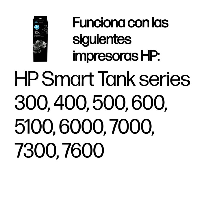 Botella Tinta HP 32XL Negro 135ml 6000 pág (1VV24AE9)