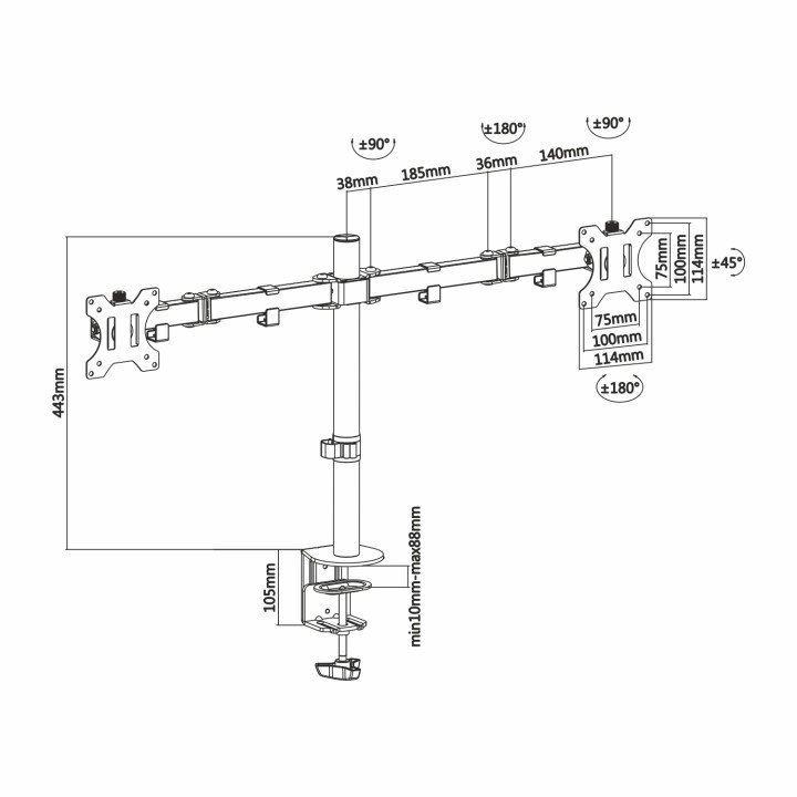 Soporte Mesa AISENS 13"-32" Gira/Inclina (DT32TSR-041)