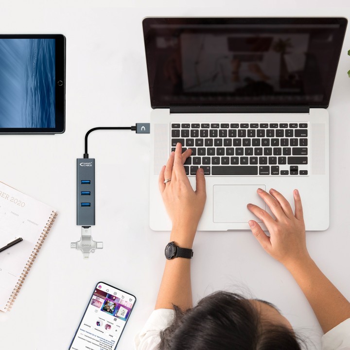 Hub Nanocable USB-A 3.0 a 4xUSB-A 3.1 Gris (10.16.4402)