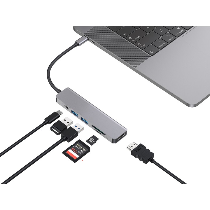 Docking CONCEPTRONIC 6 en 1 USB-C Aluminio (DONN02G)