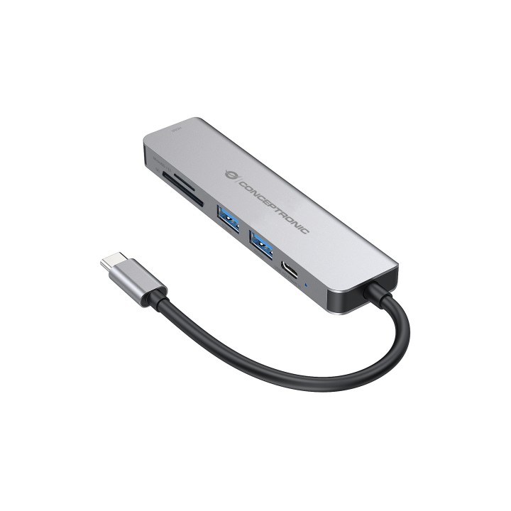 Docking CONCEPTRONIC 6 en 1 USB-C Aluminio (DONN02G)