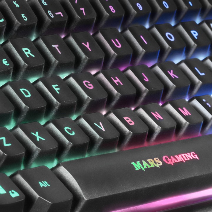 T+Ratón Mars Gaming LED RGB USB Óptico Negro (MCPTKLES)