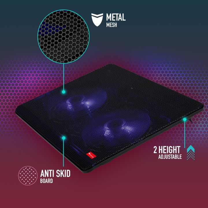 Base Refrigeración NGS 15.6" LED 1xUSB Negra (JETSTAND)