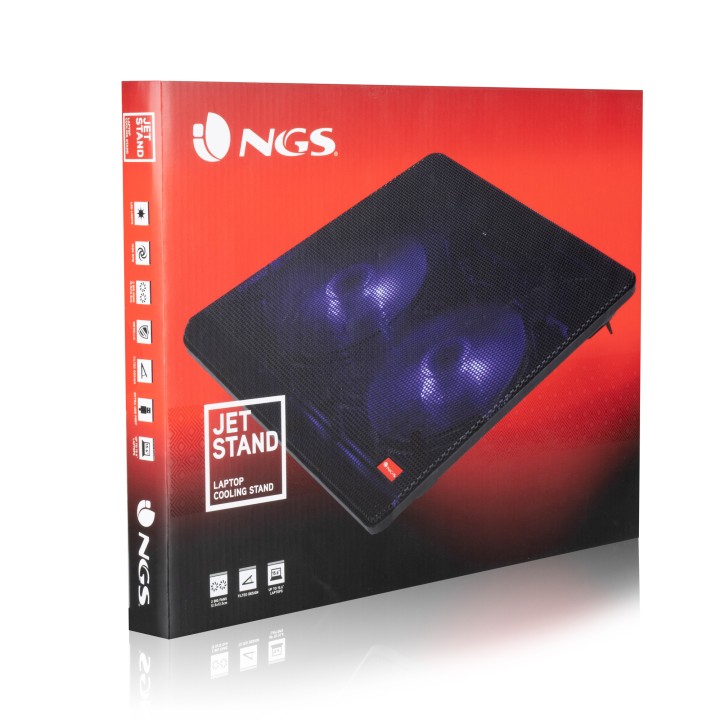 Base Refrigeración NGS 15.6" LED 1xUSB Negra (JETSTAND)