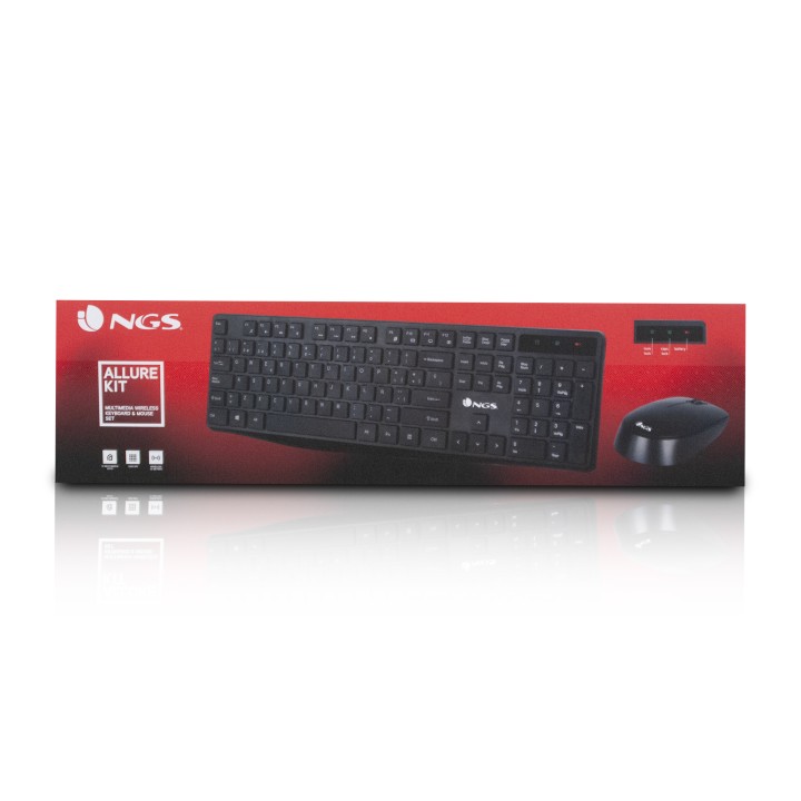 T+Ratón NGS Multimedia RF 1000dpi Negro (ALLUREKIT)