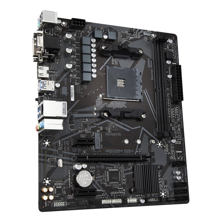 GIGABYTE A520M S2H: (AM4) 2DDR4 DVI HDMI mATX
