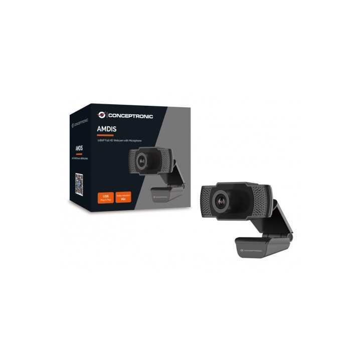 WebCam CONCEPTRONIC FHD USB Micrófono Negra (AMDIS01B)