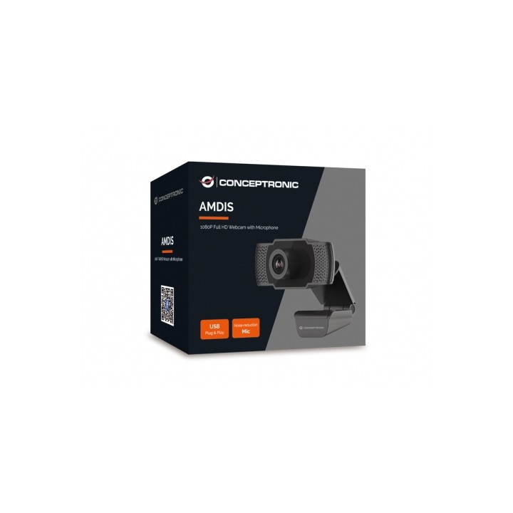 WebCam CONCEPTRONIC FHD USB Micrófono Negra (AMDIS01B)