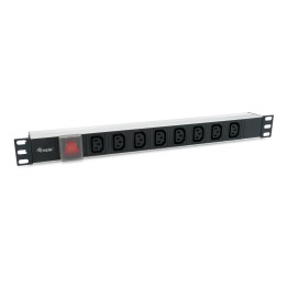 Regleta EQUIP 8 Tomas Interruptor 1U Negra (EQ333310)