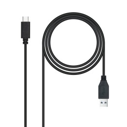 Nanocable USB-A/M a USB-C/M 1.5m Negro(10.01.4001-L150)