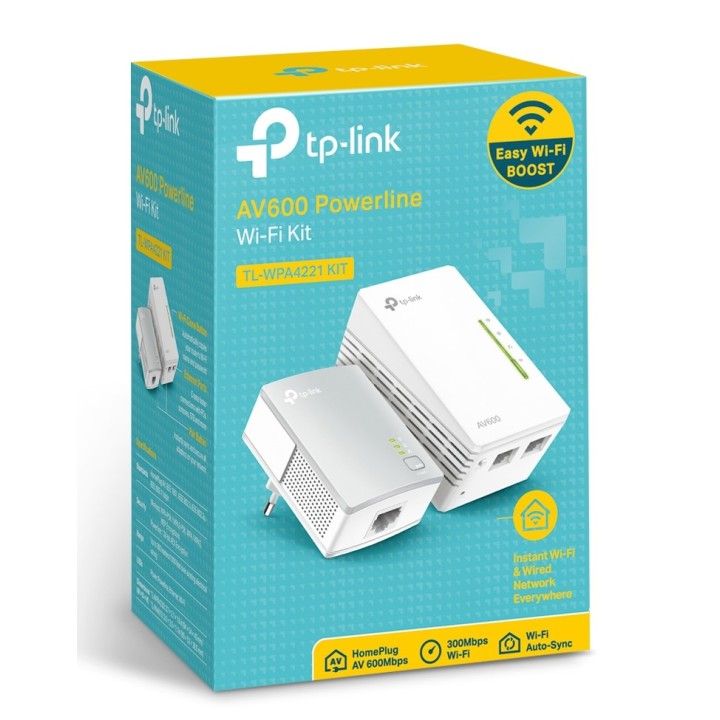 Powerline TP-Link AV600 WiFi Kit 2 Blanco (WPA4221 KIT)