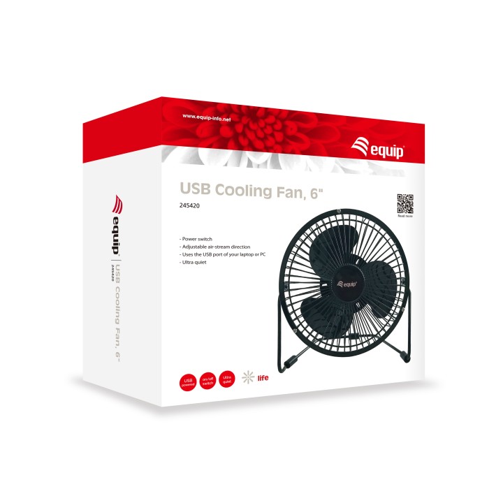 Ventilador de Mesa EQUIP Life 6" USB Negro (EQ245420)