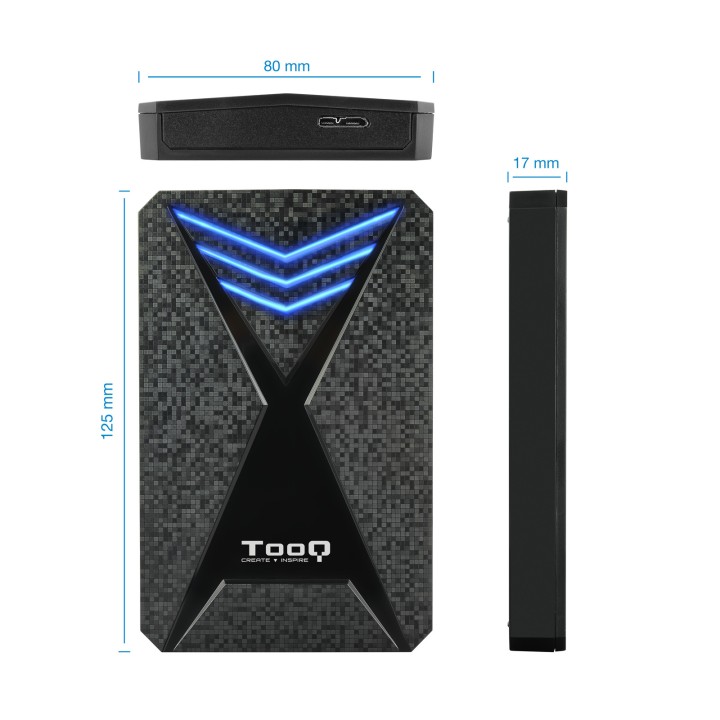 Caja TooQ SSD/HDD 2.5" USB 3.0 Negra (TQE-2550BL)