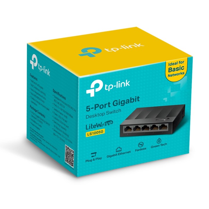 Switch TP-Link 5xRJ45 Ethernet GbE Negro (LS1005G)