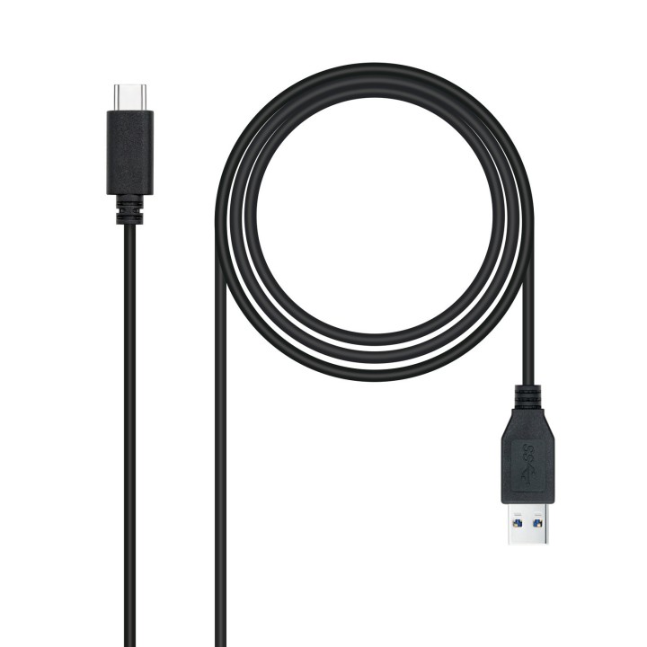 Nanocable USB-A/M a USB-C/M 0.5m Negro (10.01.4000)
