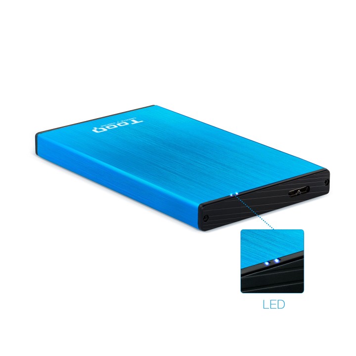 Caja TooQ HDD 2.5" SATA USB 3.0 Azul (TQE-2527BL)