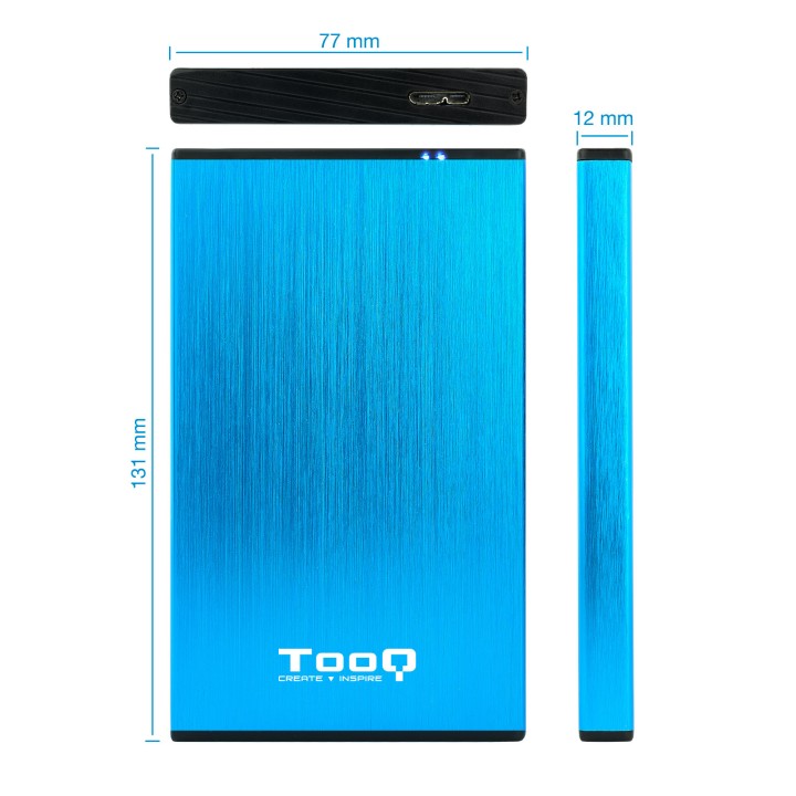 Caja TooQ HDD 2.5" SATA USB 3.0 Azul (TQE-2527BL)