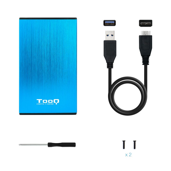 Caja TooQ HDD 2.5" SATA USB 3.0 Azul (TQE-2527BL)