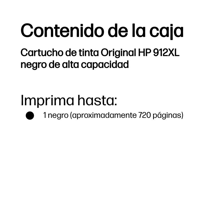 Tinta HP 912XL Negro 8.5ml 720 páginas (3YL84AE)