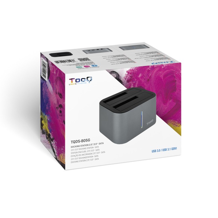 Dock Station TooQ 2.5"/3.5" USB3.0/3.1 Gris (TQDS-805G)