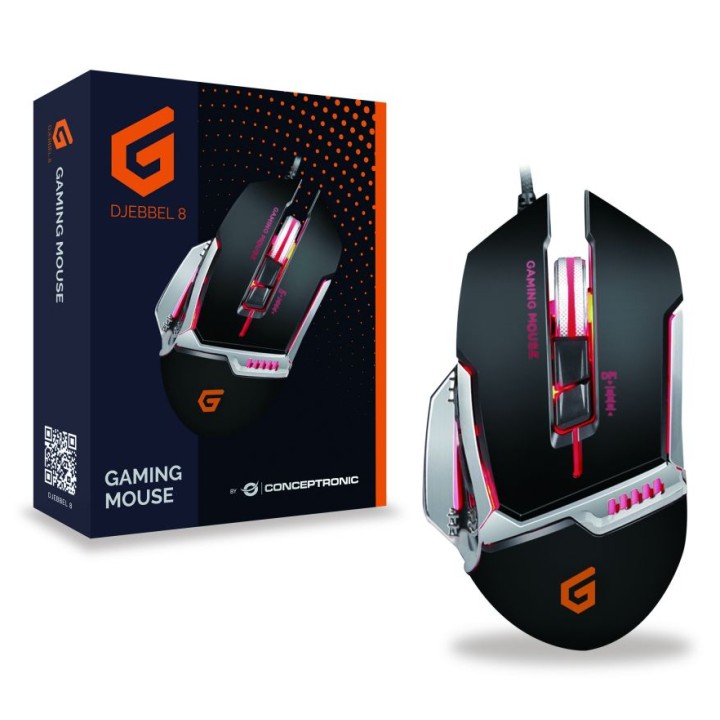 Ratón Gaming CONCEPTRONIC USB-A 4000dpi (DJEBBEL02B)