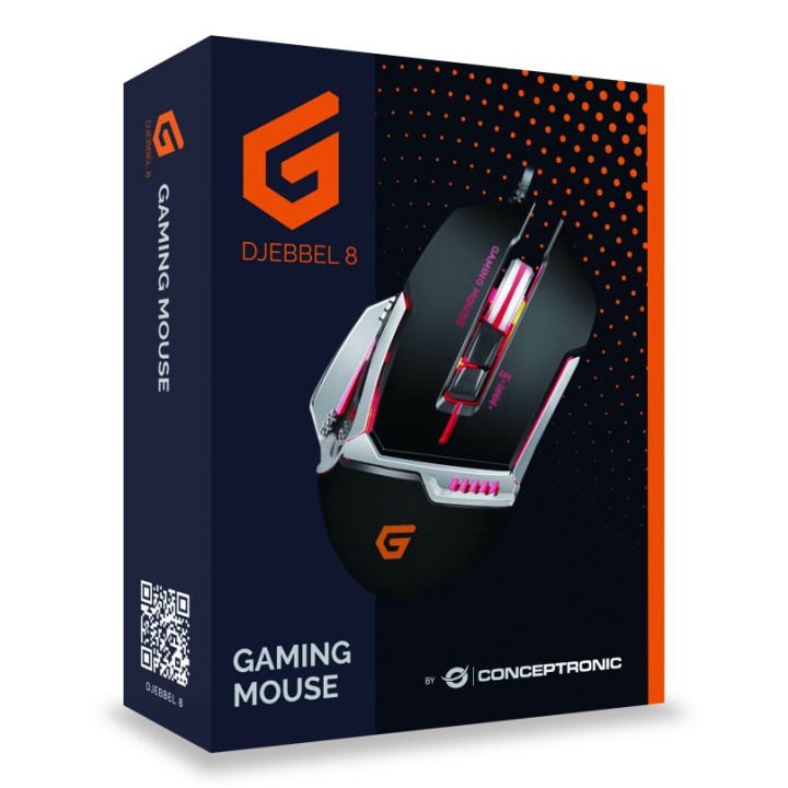 Ratón Gaming CONCEPTRONIC USB-A 4000dpi (DJEBBEL02B)