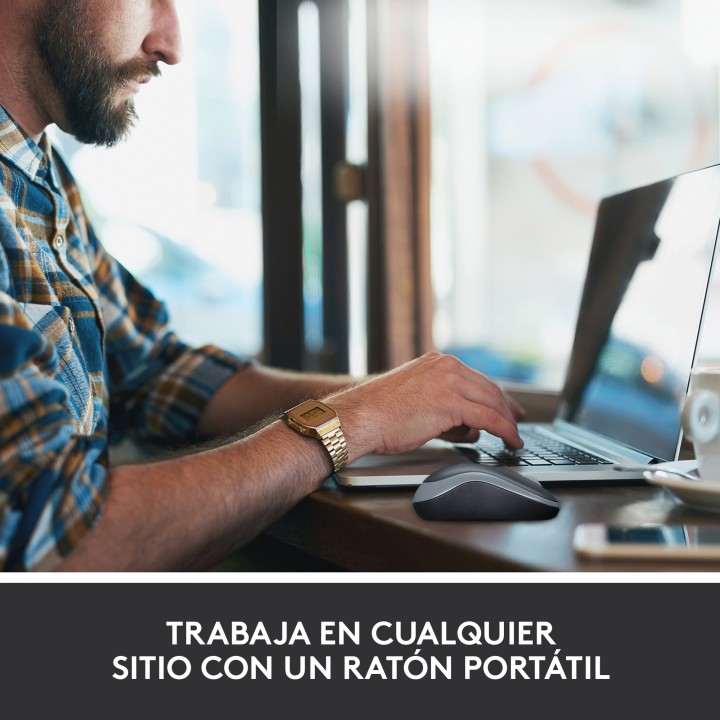 Ratón LOGITECH M185 RF Wireless Gris (910-002238)