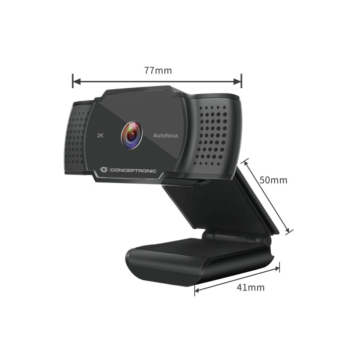 WebCam CONCEPTRONIC 2K FHD Micrófono Negra (AMDIS02B)