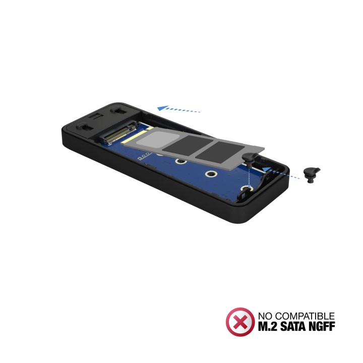 Caja TooQ SSD M.2 SATA USB 3.0 Negra (TQE-2280B)